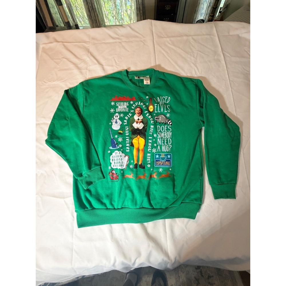 Elf Movie Buddy the Elf Green Christmas Graphic Sweatshirt XL EFL004AUASC